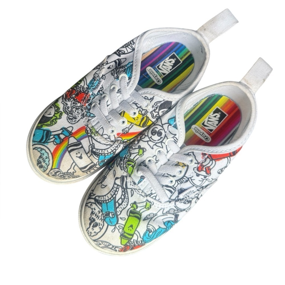 Vans Skate Lace Up Shoes Authentic Crayola DIY Sketch your Way Colorful Sneakers